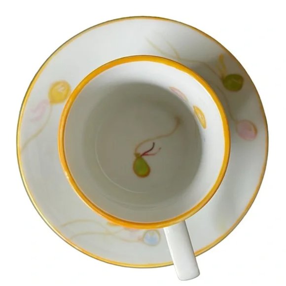 Set: DEMITASSE Bunny cup and sauce, Flowers, Balloons Espresso demitasse 4oz - Picture 6 of 14